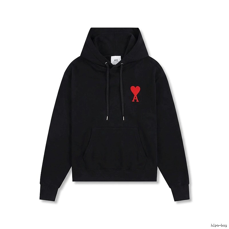 AMI Embroidered Heart Black Sweatshirt