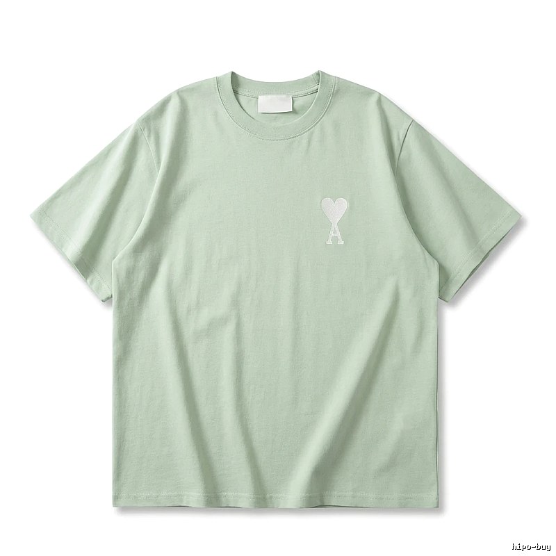 AMI Love Series Simple Style Light Green T-shirt