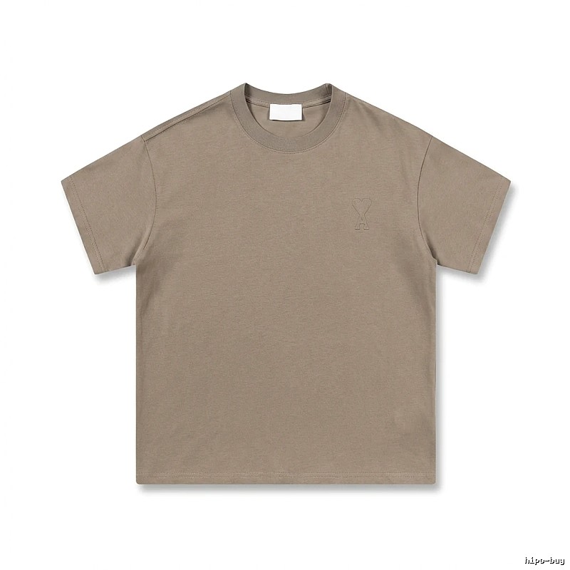AMI minimalist style khaki T-shirt