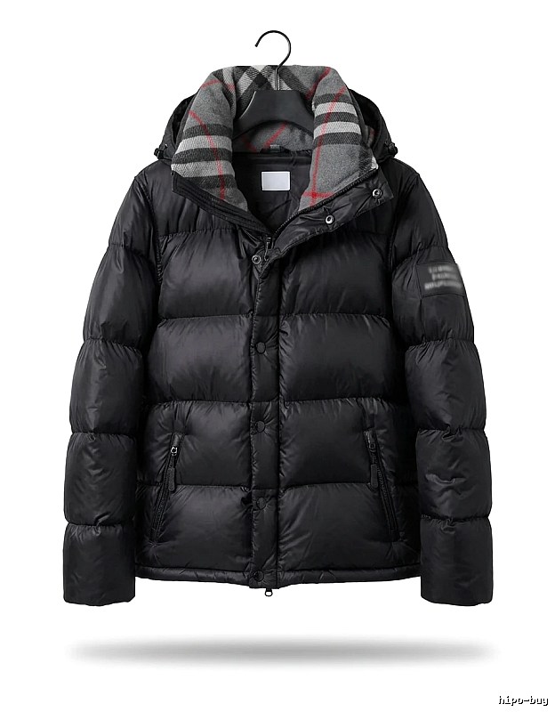 Balenciaga checkered style black down jacket