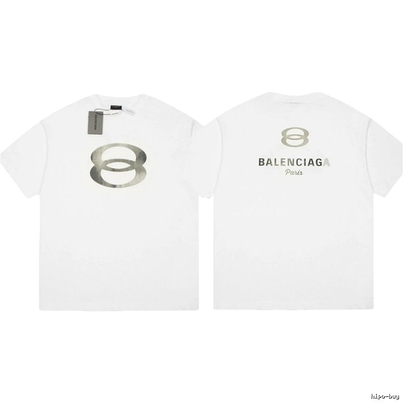 Balenciaga Double 8 Print Street Style White T-Shirt