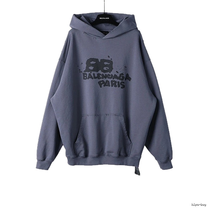 Balenciaga retro-style grey hoodie