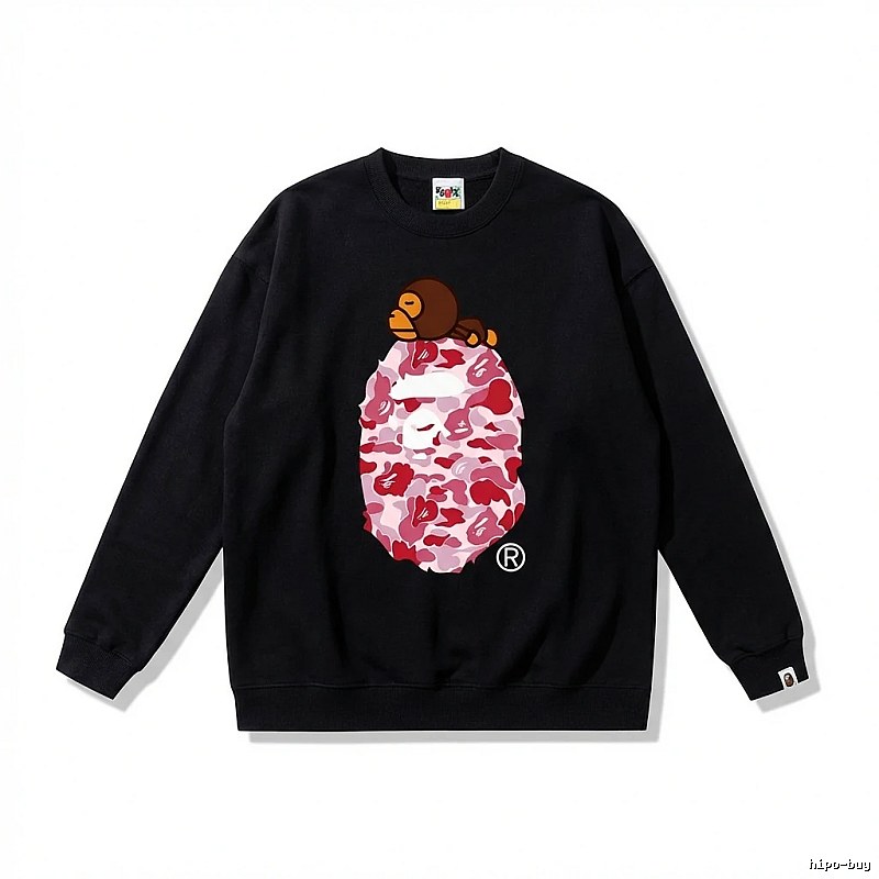 Bape Ape Head Camouflage Style Black Sweatshirt
