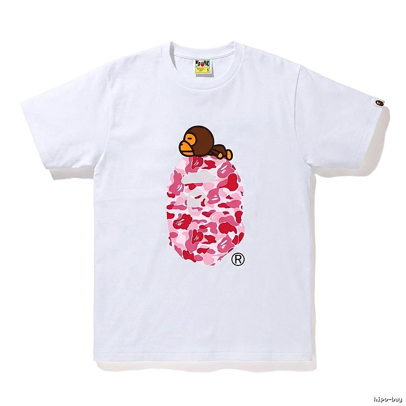 Bape camouflage cartoon-style white T-shirt