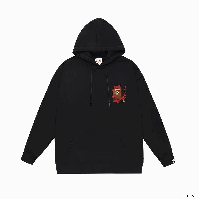 Bape Flame Wind Black Hoodie