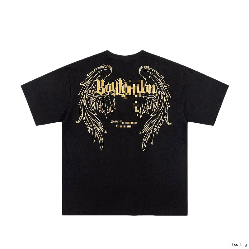 BOY LONDON Gothic Style Black T-shirt with Gold Foil Wings