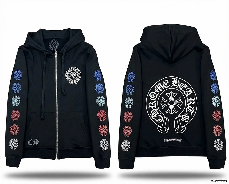 Chrome Hearts Printed Trendy and Cool Black Coat