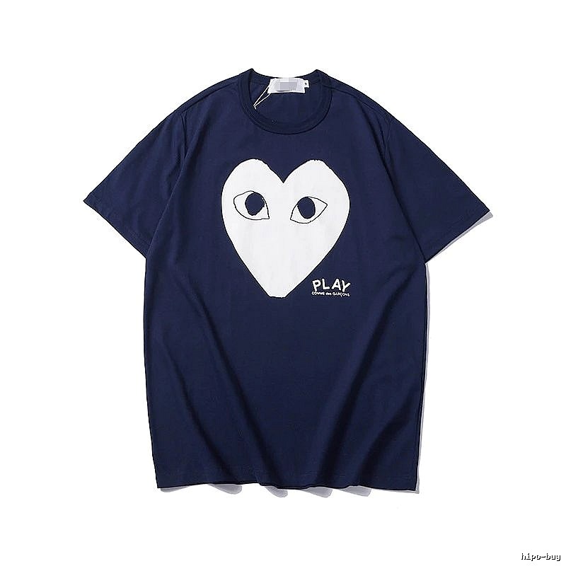 Comme des Garcons PLAY 2023-29 Blue Style 2329 Heart Logo T-Shirt Outdoor Days