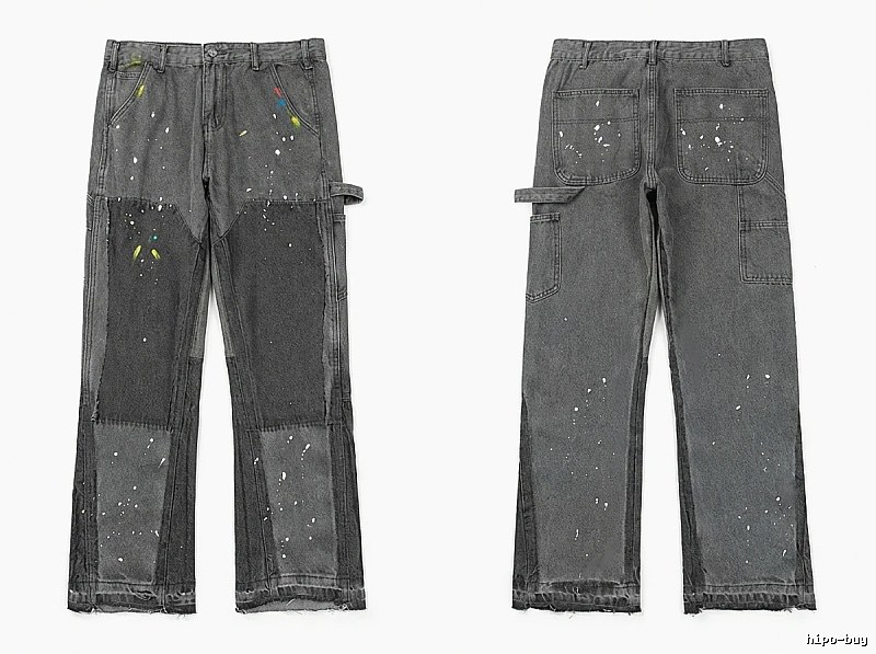 Gallery Dept. Stitched Graffiti Style Grey Pants