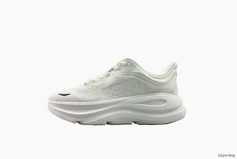 HOKA white trendy sports shoes