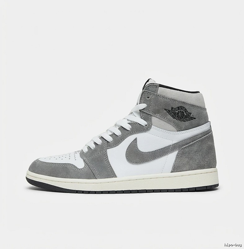 Jordan AJ1 High Top Grey, White and Silver Shoes