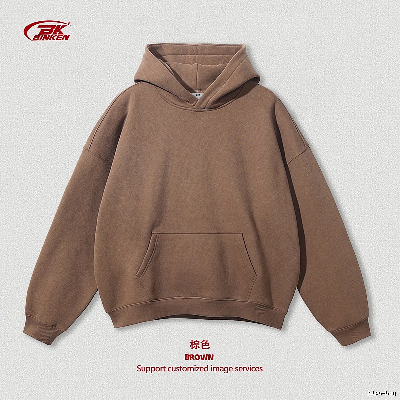 Logo Detail Pullover hoodie Navy Blank Kangaroo with Relaxed Feel