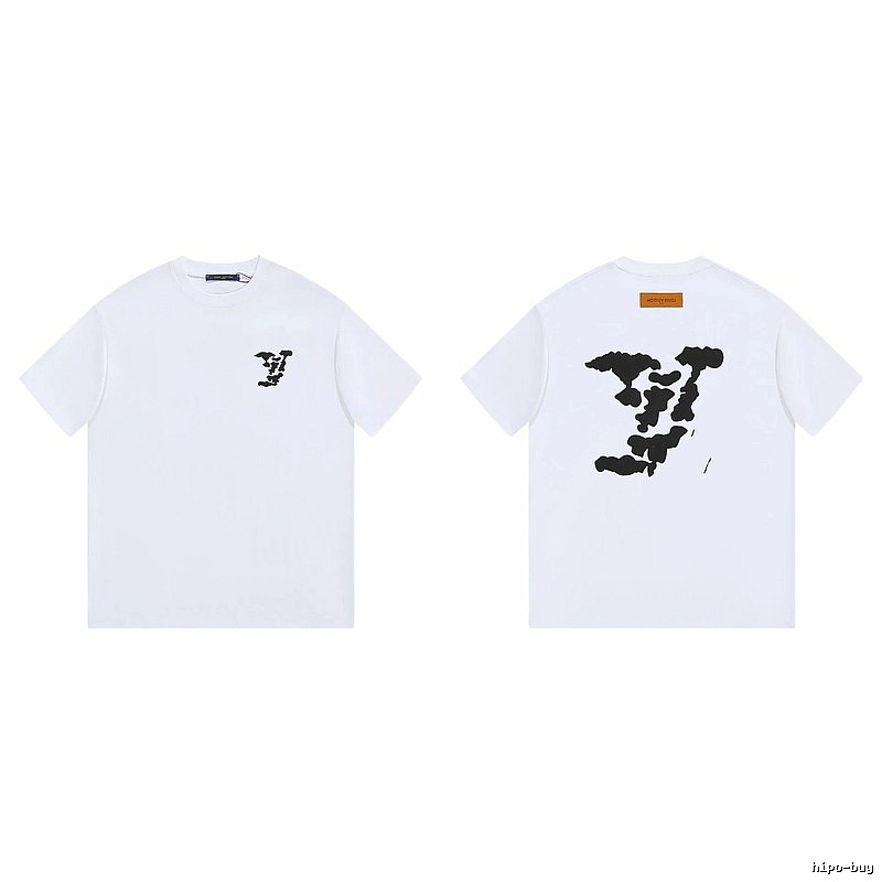 Louis Vuitton Big V Print Trendy Style White T-shirt