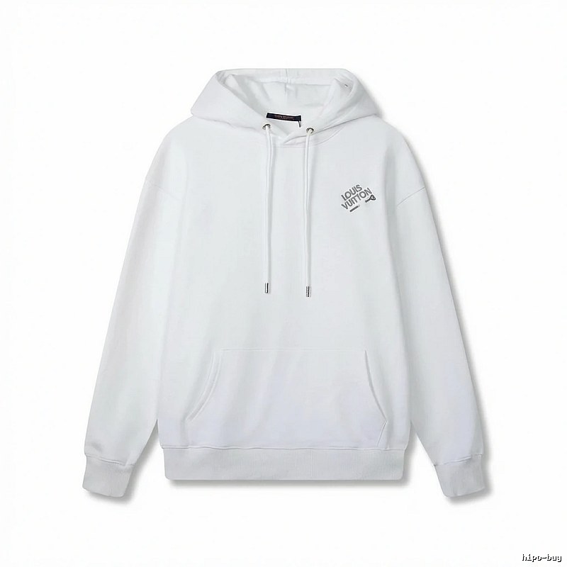 Louis Vuitton minimalist style white hoodie