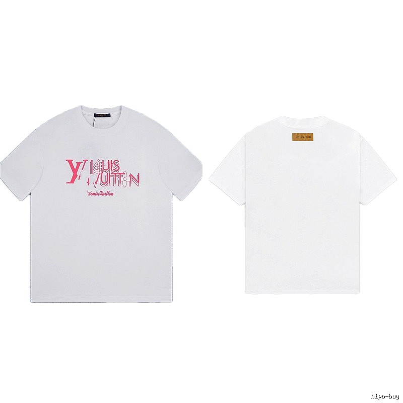 Louis Vuitton Trendy Misaligned Print White T-shirt