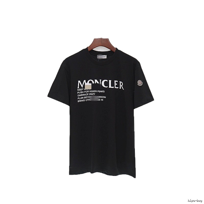 Moncler Alphabet Print Casual Style Black T-shirt