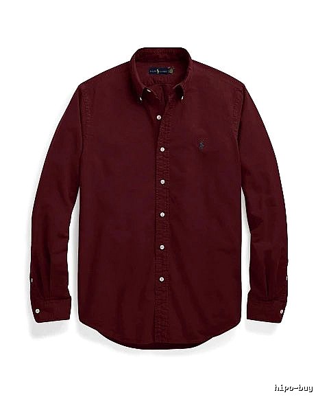 Ralph Lauren Burgundy Red Button-Down Shirt Daily Styling