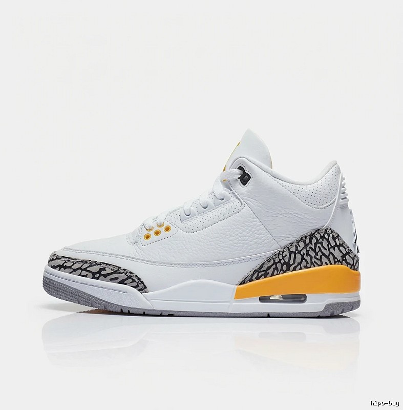 Retro-style white and orange Jordan 3 shoes