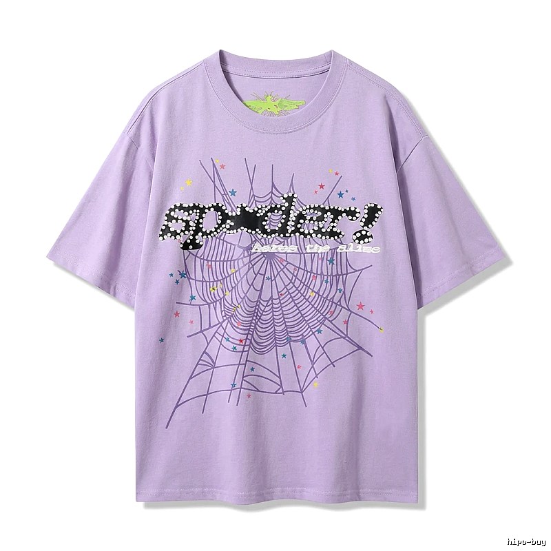 Sp5der Cobweb Style Light Purple T-shirt