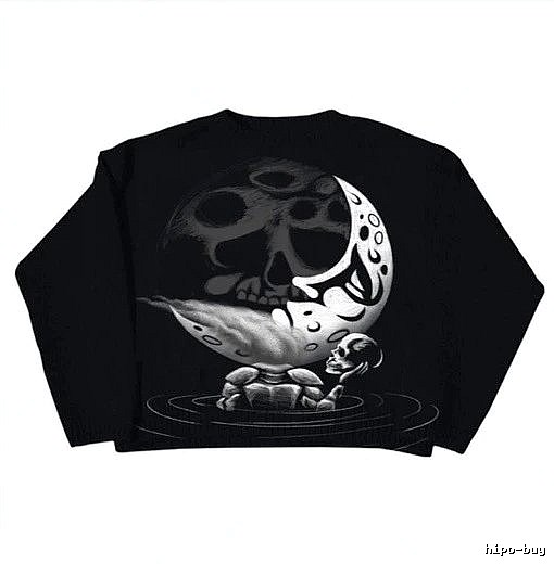 Sport Anime graphic sweater Black Knit Top for Warm Weather
