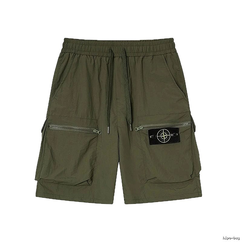 Stone Island Functional Style Army Green Cargo Shorts