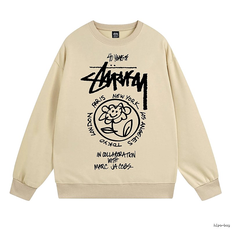 Stussy Beige Style 539 Graphic SweatShirt Travel Pack