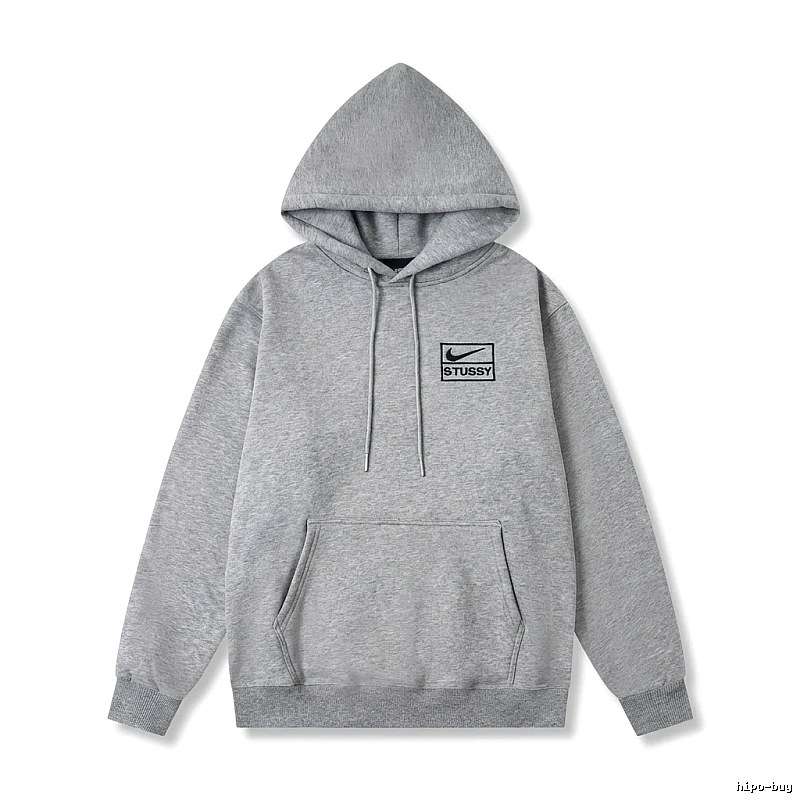 Stussy Co-branded Simple Style Grey Hoodie