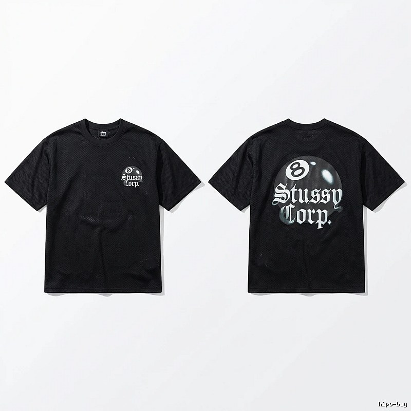 Stussy No.8 Retro Style Black T-shirt