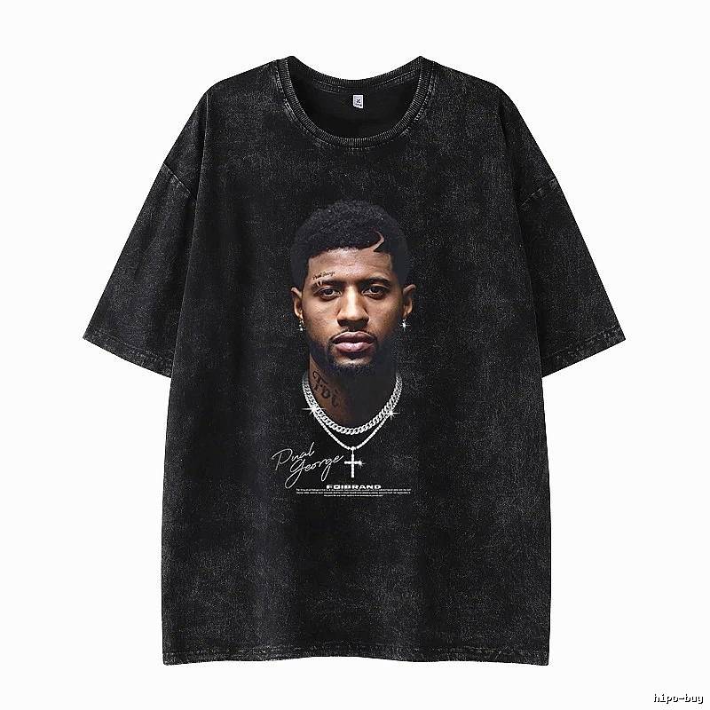 Tupac Logo Detail Portrait graphic T-shirt Black Tupac Collage with Relaxed Feel