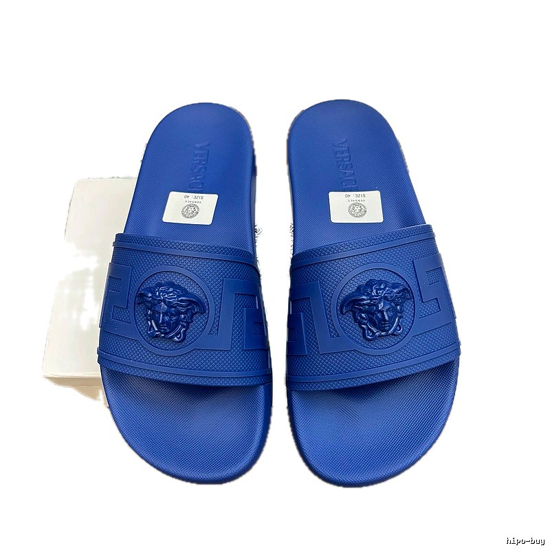 Versace Medusa Light Luxury Trendy Brand Blue Slides