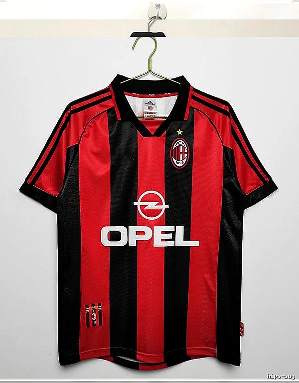 AC Milan Daily Retro soccer jersey Red Black Striped for City Outfits