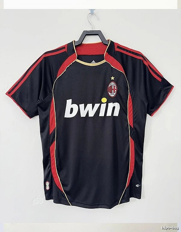 AC Milan Relaxed Retro soccer jersey Red Black Striped with Designer-Inspired Detail