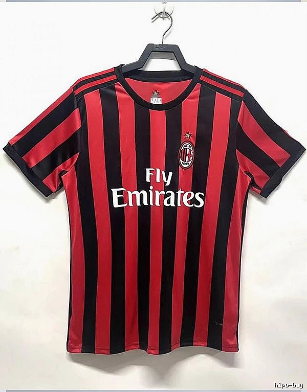 AC Milan Streetwear Retro soccer jersey Red Black Striped with Practical Shape