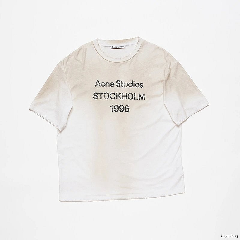 Acne Studios 2090-80 White Style Ac908026 Stockholm Logo T-Shirt Travel Styling
