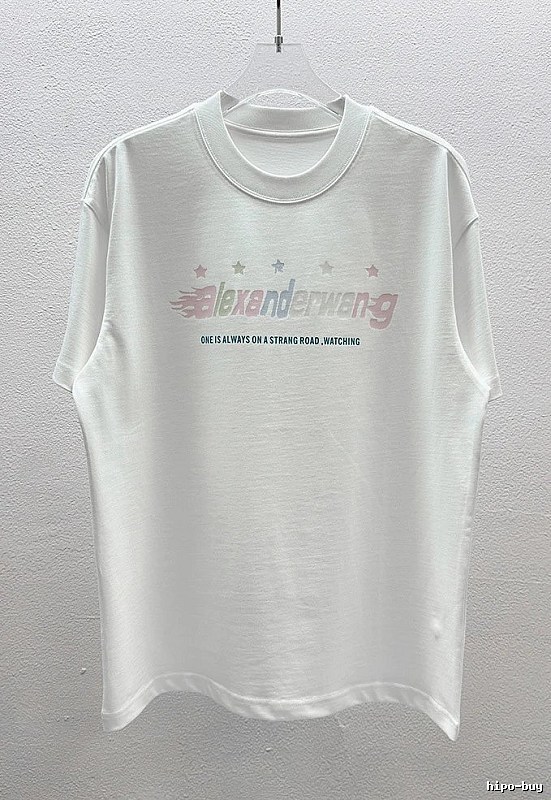 Alexander Wang Letter Print Street Style White T-Shirt