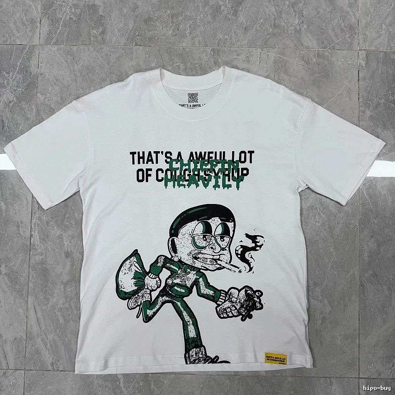 ALOCS Cartoon Print Street Style White T-Shirt