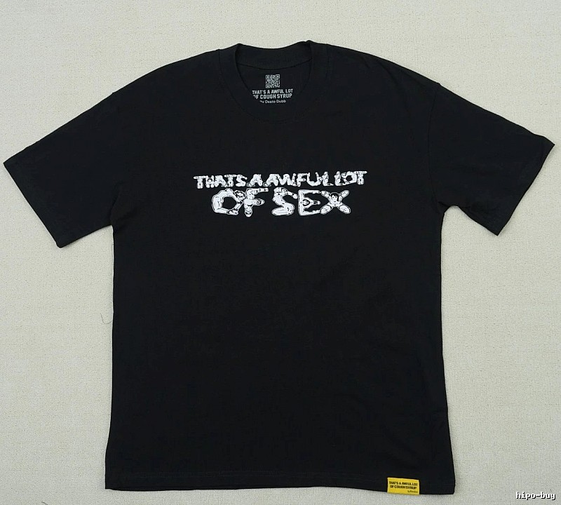 ALOCS Letter Printed Street Style Black T-Shirt