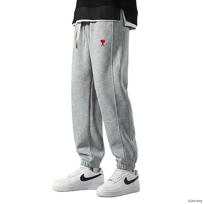 AMI & Easy Casual Style Grey Sweatpants