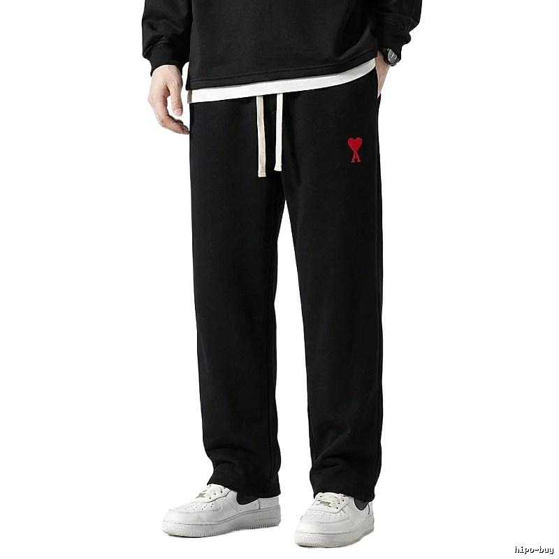AMI & Easy Simple Style Black Sweatpants