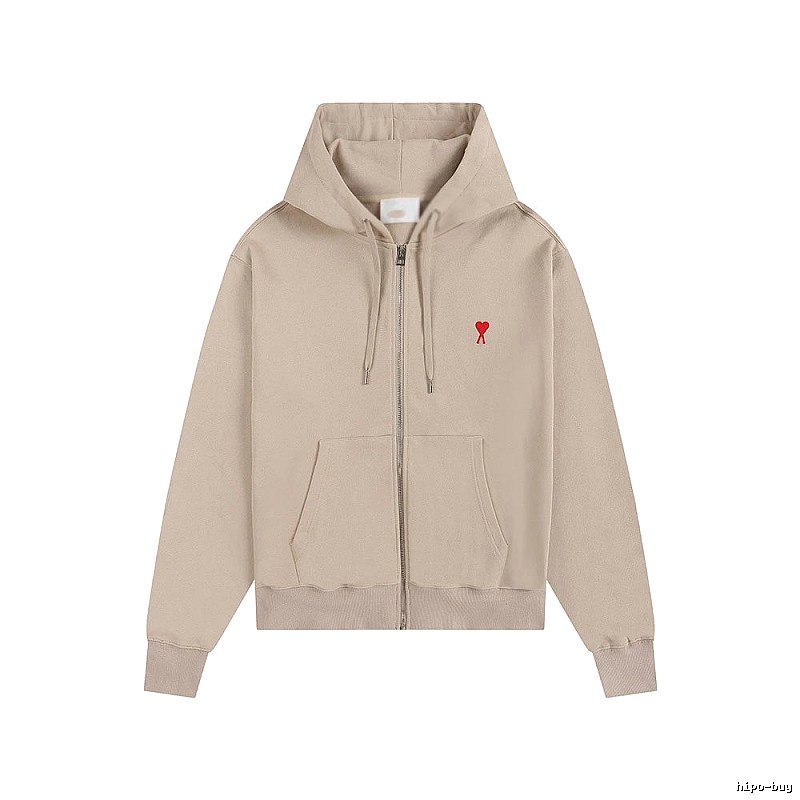 AMI Love Minimalist Style Beige Cardigan