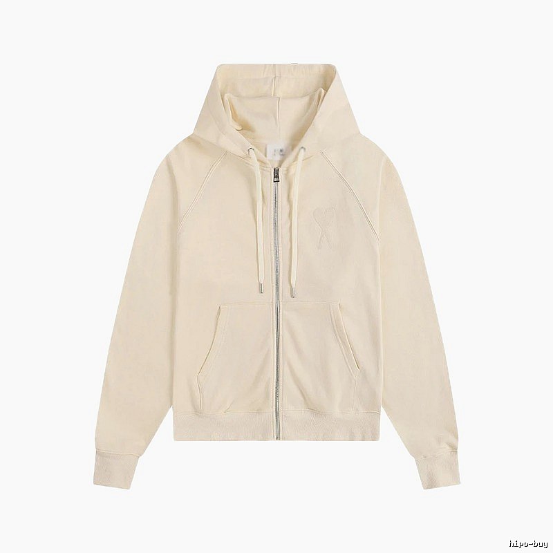 AMI Love Minimalist Style Beige Sweatshirt