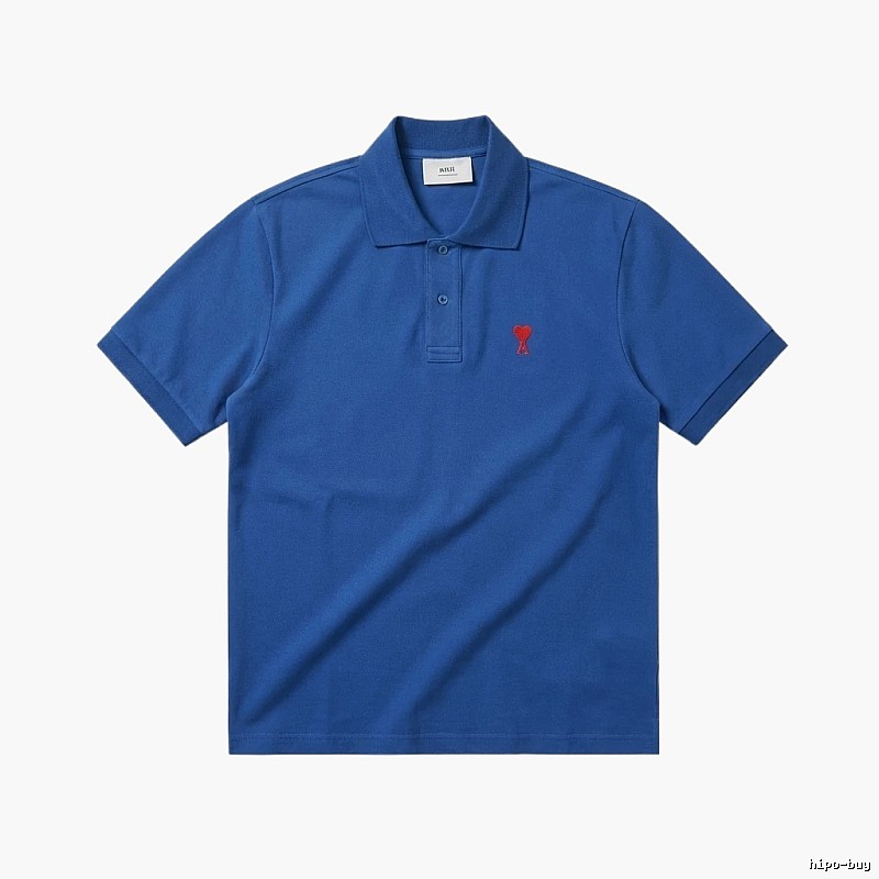AMI Love Trend Brand Blue Polo Shirt