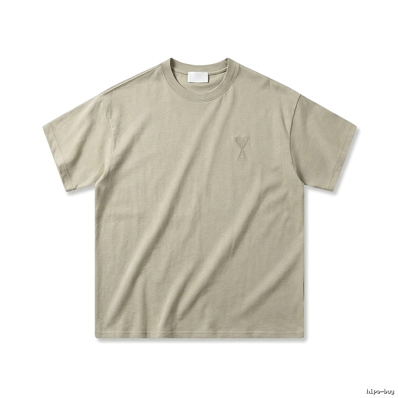 AMI minimalist style khaki T-shirt