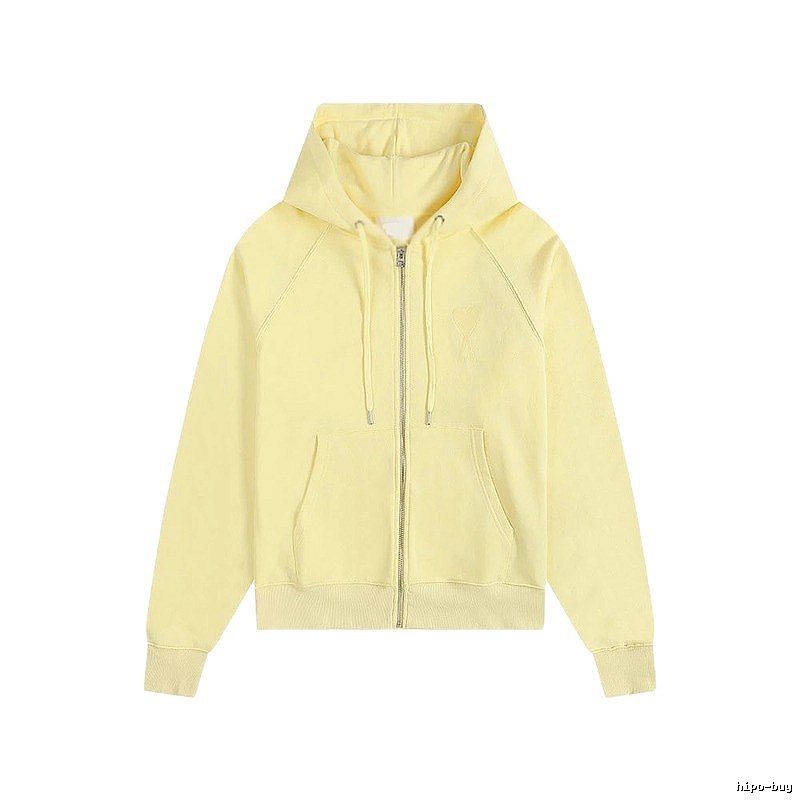AMI minimalist style light yellow hoodie