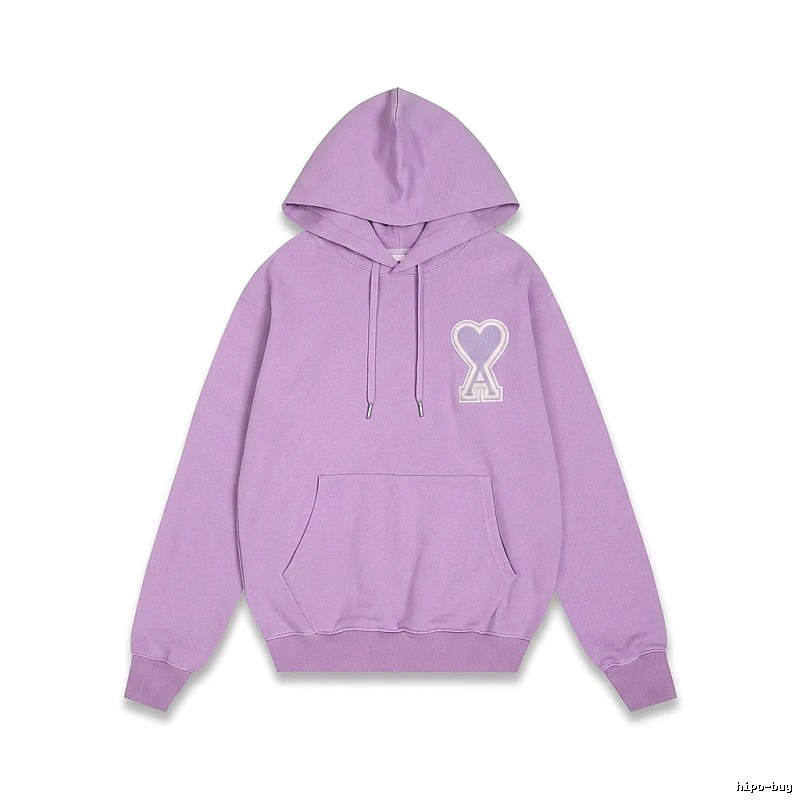 AMI series trendy brand light purple hoodie