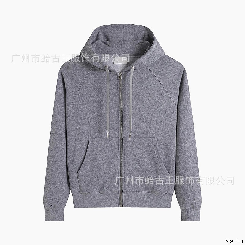 AMI simple and casual style gray hoodie