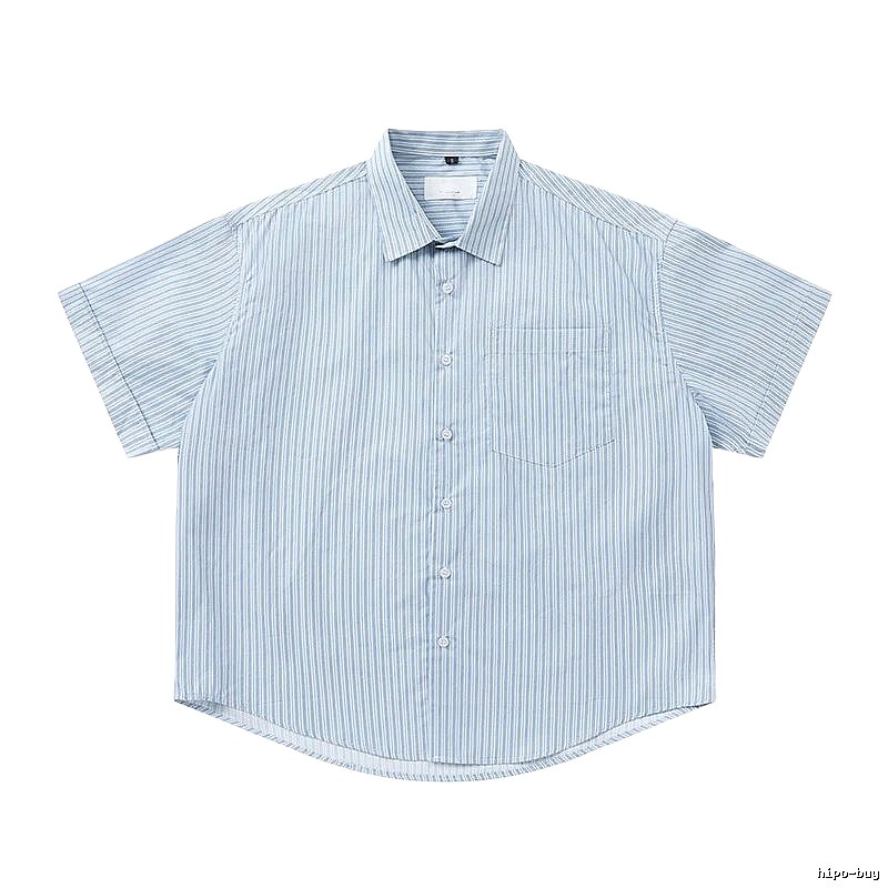 AMI striped minimalist style blue shirt