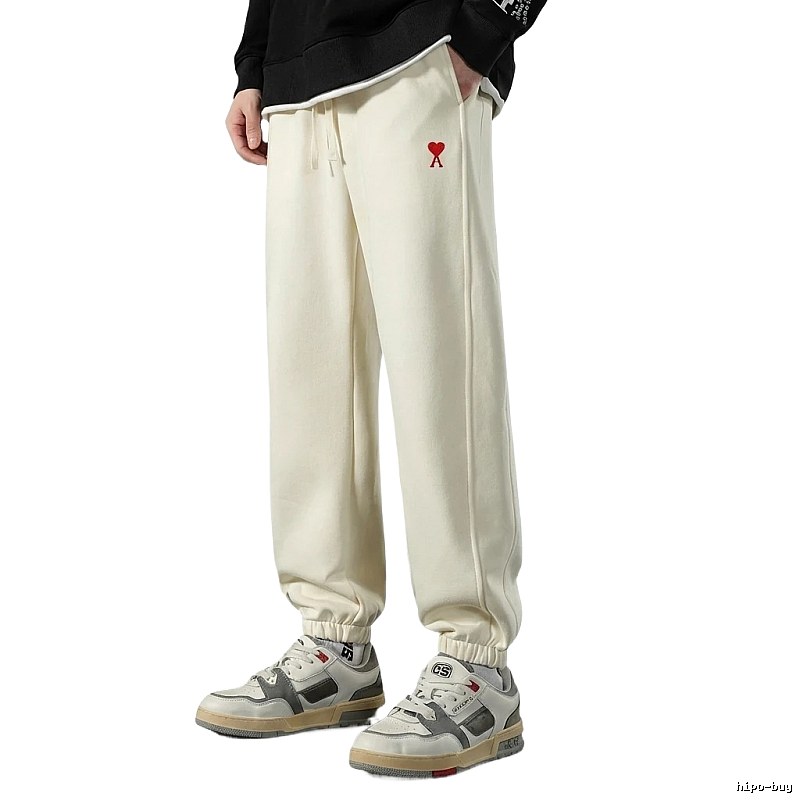 AMI&EASY minimalist style off-white sweatpants