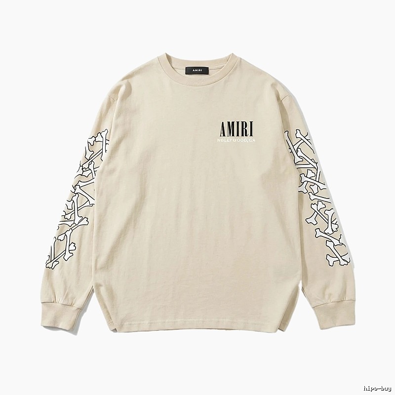 AMIRI Bone Pattern Trendy Beige Sweatshirt