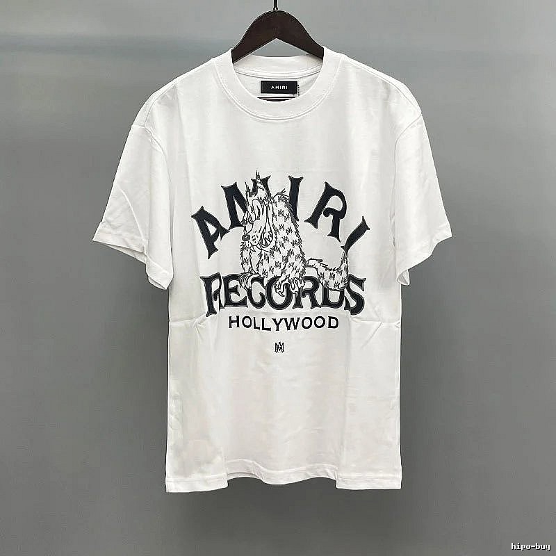 Amiri Letter Graphic White Records Graphic T-Shirt Daily Styling